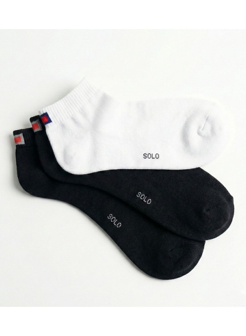 Solo Ankle Socks, 3-Pack, Black, Navy and White, Low Cut Athletic Socks (Tommy) - Image 3